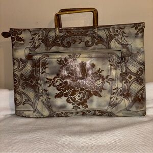 Vintage American Luggage Works INC Brown and Cream Patterned Briefcase